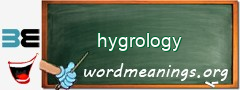 WordMeaning blackboard for hygrology